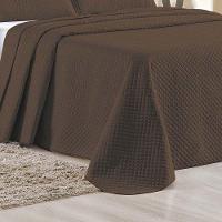 Kit Cobre Leito Colcha Ideale Queen 3 Peças Matelado Geométrico - Marrom - 100% Poliéster - 3