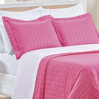Kit Cobre Leito Colcha Eden Casal 3 Peças Percal 150 Fios 100% Algodão - Pink - 2