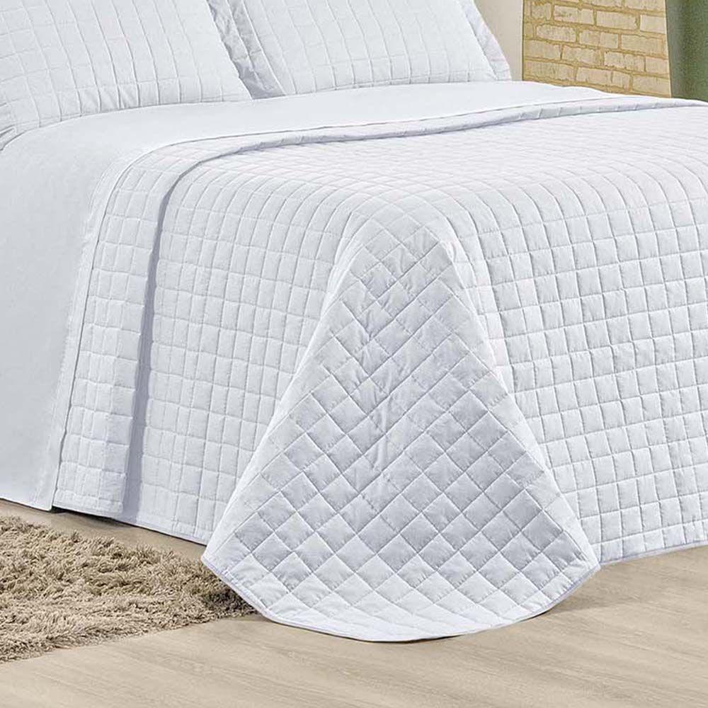 Kit Cobre Leito Colcha Eden Queen 3 Peças Percal 150 Fios 100% Algodão - Branco - 3