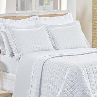Kit Cobre Leito Colcha Eden Queen 3 Peças Percal 150 Fios 100% Algodão - Branco - 2