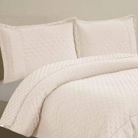 Kit Cobre Leito Casal Padrão + Jogo De Lençol Micropercal 300 Fios Com Bordado Inglês Santorini 7 Peças - Bege - 4