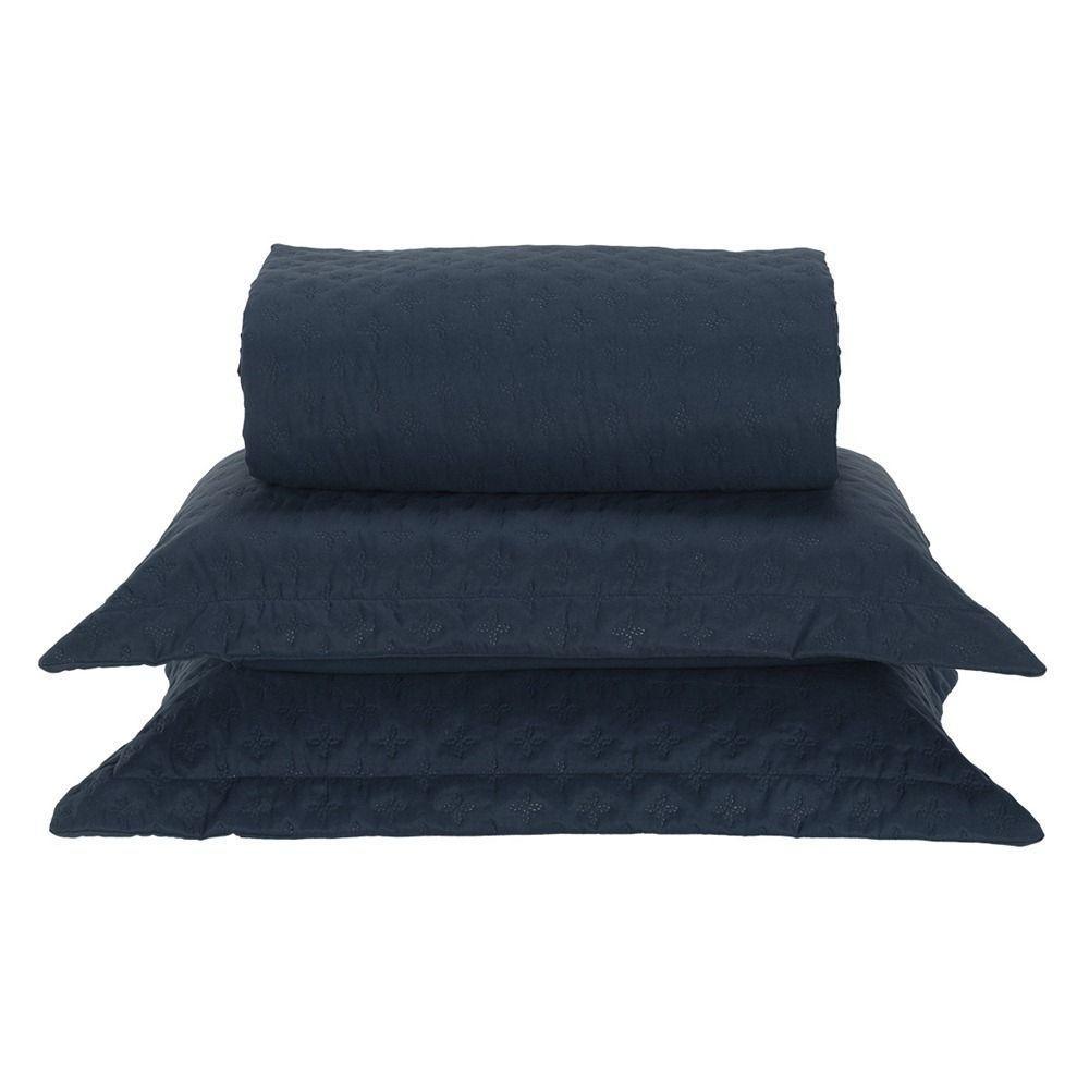 Cobre Leito Queen Milão Dupla Face Micropercal 200 Fios 3 Peças - Petroleo - 1