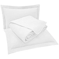 Kit Cobre Leito Colcha Jade King 3 Peças Percal 300 Fios Clássico - Branco - 100% Poliéster - 2