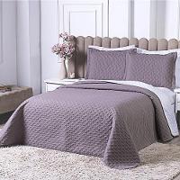 Cobre Leito Queen Milão Dupla Face Micropercal 200 Fios 3 Peças - Lavanda - 3