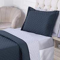 Cobre Leito Solteiro Milão Dupla Face Micropercal 200 Fios 2 Peças - Petroleo - 2