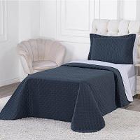 Cobre Leito Solteiro Milão Dupla Face Micropercal 200 Fios 2 Peças - Petroleo - 4