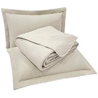 Kit Cobre Leito Colcha Jade Queen 3 Peças Percal 300 Fios Clássico - Bege - 100% Poliéster - 2