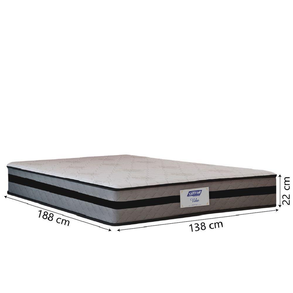 Colchão Casal Gazin Com Molas Ensacadas 138x188x22cm Vibe Cinza/preto - 2