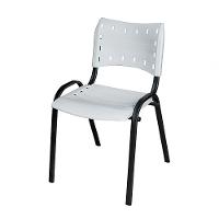 Cadeira Iso Base Preto Escola, Escritório Branco - Kit 4 Un - 2