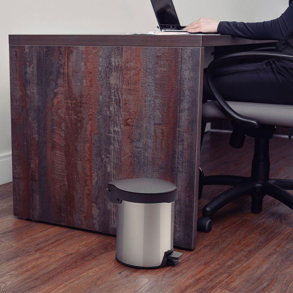 Lixeira Tramontina New Com Pedal 5l Redonda Inox Polido Aço Inox Polido - 5