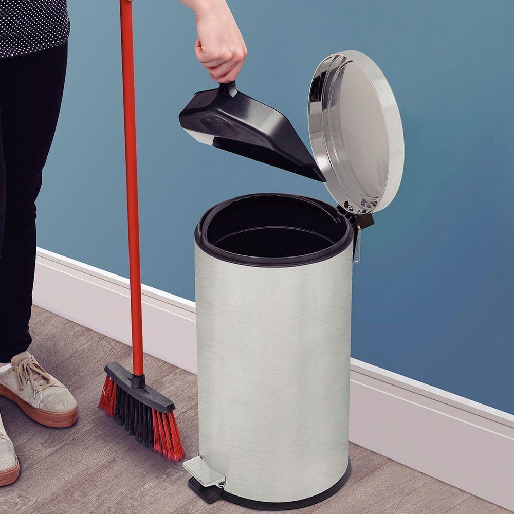 Lixeira Tramontina Brasil Plus Com Pedal 20l Redonda Scotch Brite Unica - 5