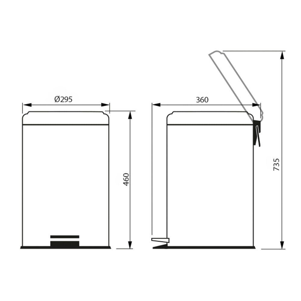 Lixeira Tramontina Brasil Plus Com Pedal 20l Redonda Scotch Brite Unica - 6