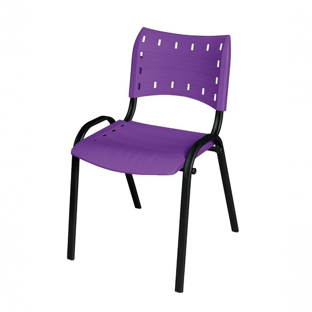 Cadeira Iso Base Preto Escola, Escritório Violeta Kit 5 Un - 2