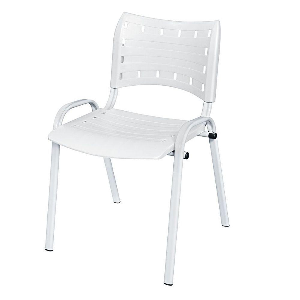 Cadeira Iso Base Branco Escola, Escritório Branco Kit 5 Un - 2