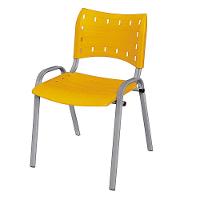 Cadeira Iso Base Cinza Escola, Escritório Amarelo Kit 7 Un - 2