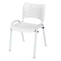 Cadeira Iso Base Branco Escola, Escritório Branco Kit 7 Un
