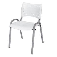 Cadeira Iso Base Cinza Escola, Escritório Branco Kit 9 Un
