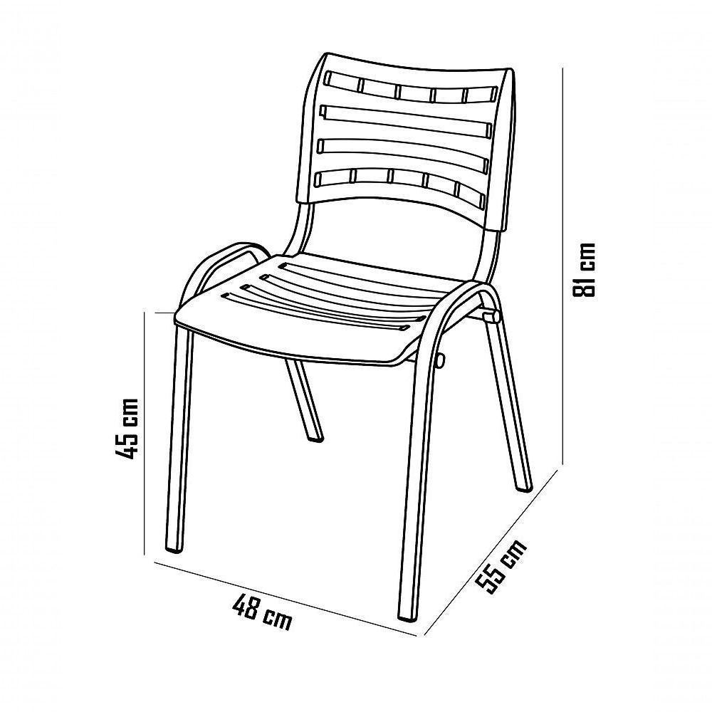 Cadeira Iso Base Branco Escola, Escritório Laranja Kit 9 Un - 3