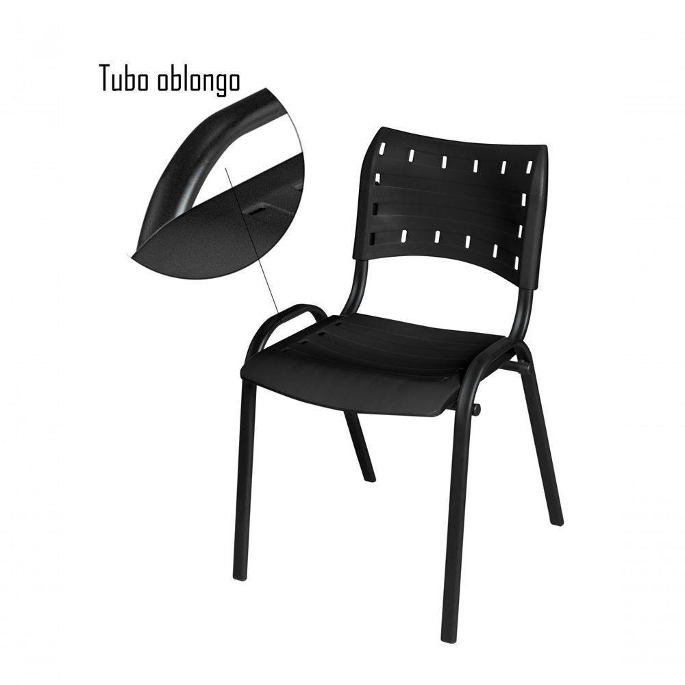 Cadeira Iso Base Branco Escola, Escritório Vermelho Kit 5 Un - 4