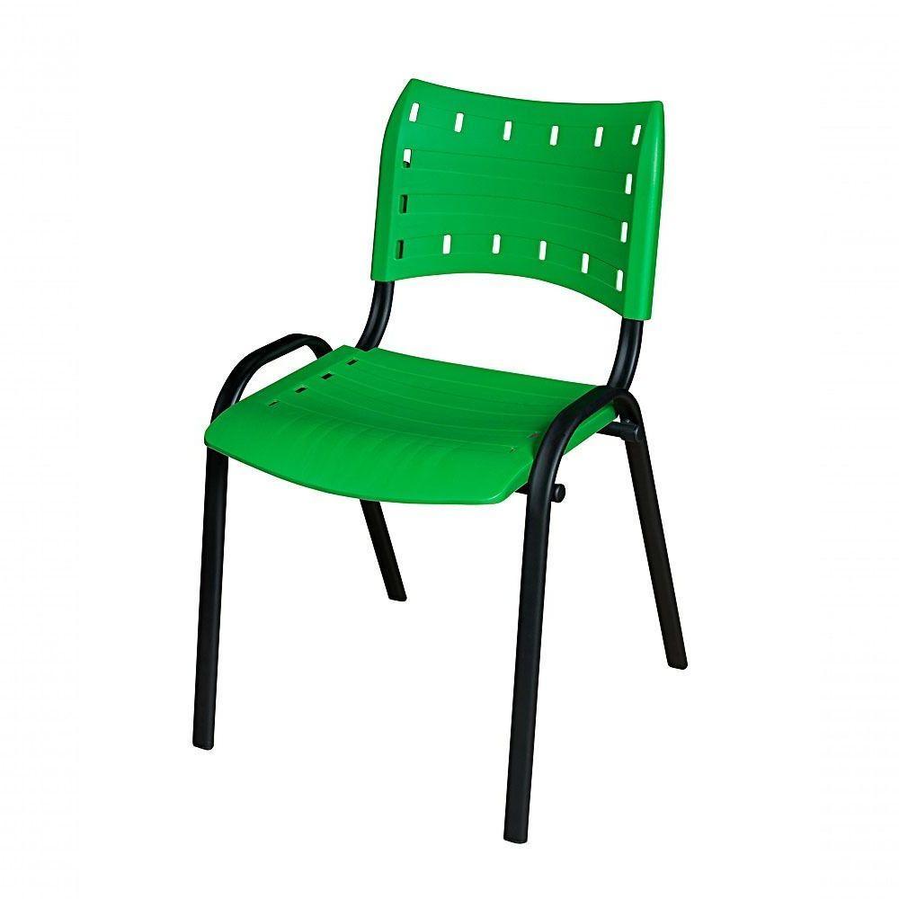 Cadeira Iso Base Preto Escola, Escritório Verde Kit 6 Un - 2
