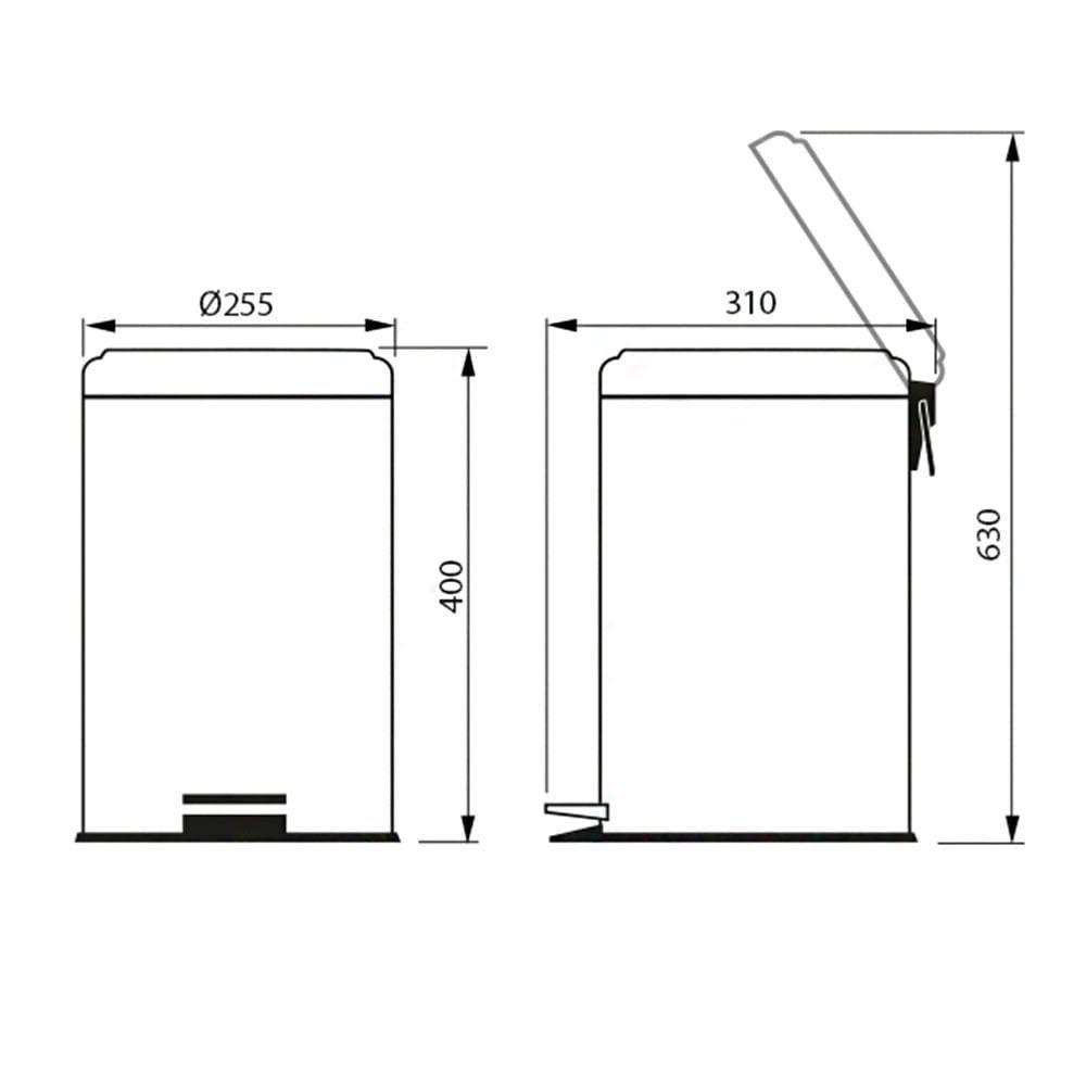 Lixeira Tramontina Brasil Plus Com Pedal 12l Redonda Scotch Brite Unica - 6