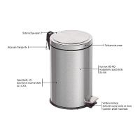 Lixeira Tramontina Brasil Plus Com Pedal 12l Redonda Scotch Brite Unica