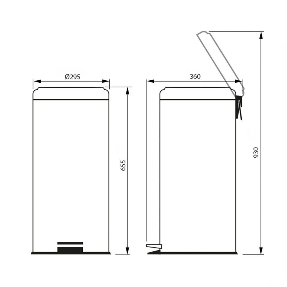 Lixeira Tramontina Brasil Plus Com Pedal 30l Redonda Inox Acetinado Aço Inox Acetinado - 4