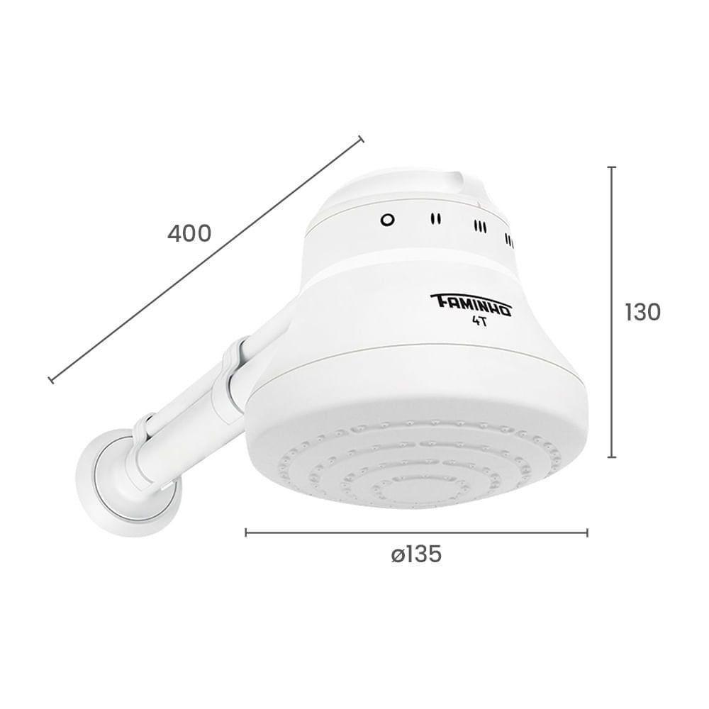 Chuveiro Fame Faminho 4T Com Cano Branco 6800W 220V - 3