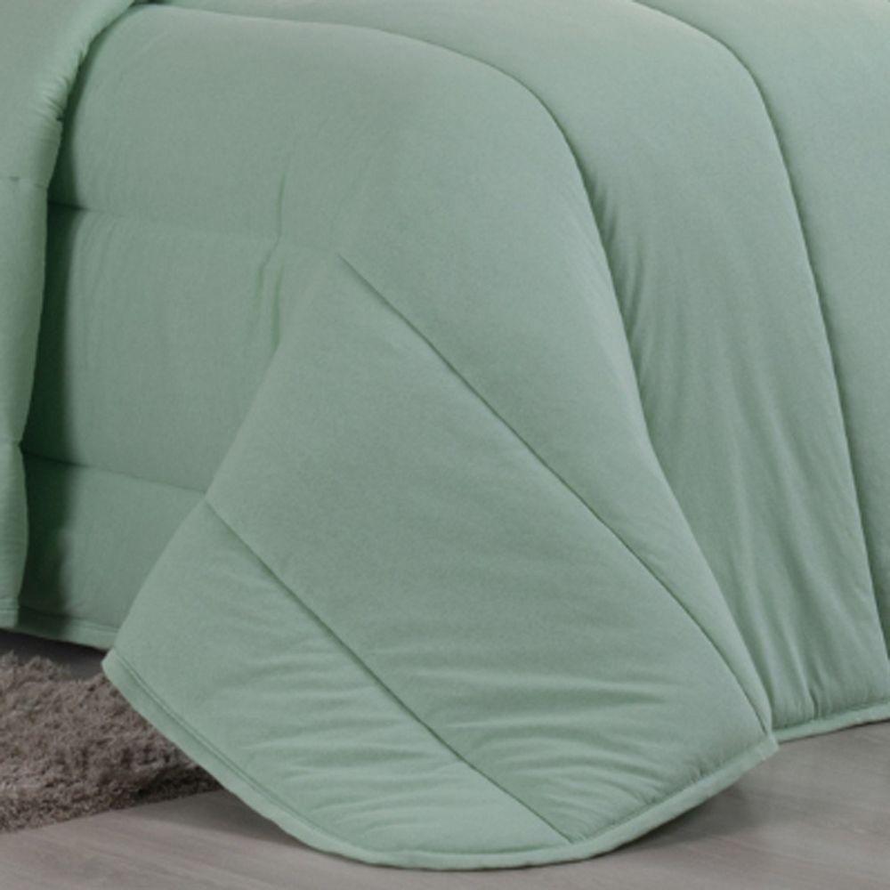 Edredom Cobertor Casa Scarpa Sonnet Queen Malha Lisa Dupla Face 100% Algodão - Verde Claro - 3