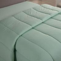 Edredom Cobertor Casa Scarpa Sonnet Solteiro Malha Lisa Dupla Face 100% Algodão - Verde Claro - 2
