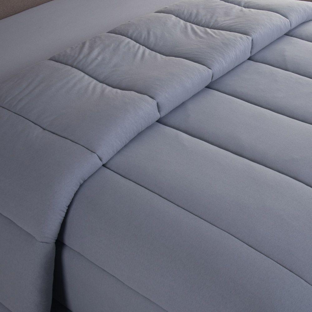 Edredom Cobertor Casa Scarpa Sonnet Solteiro Malha Lisa Dupla Face 100% Algodão - Cinza - 2