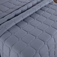 Kit Cobre Leito Colcha Livorno Casal Padrão Acolchoado Fofo Macio Malha 100% Algodão 3 Peças - Cinza - 8