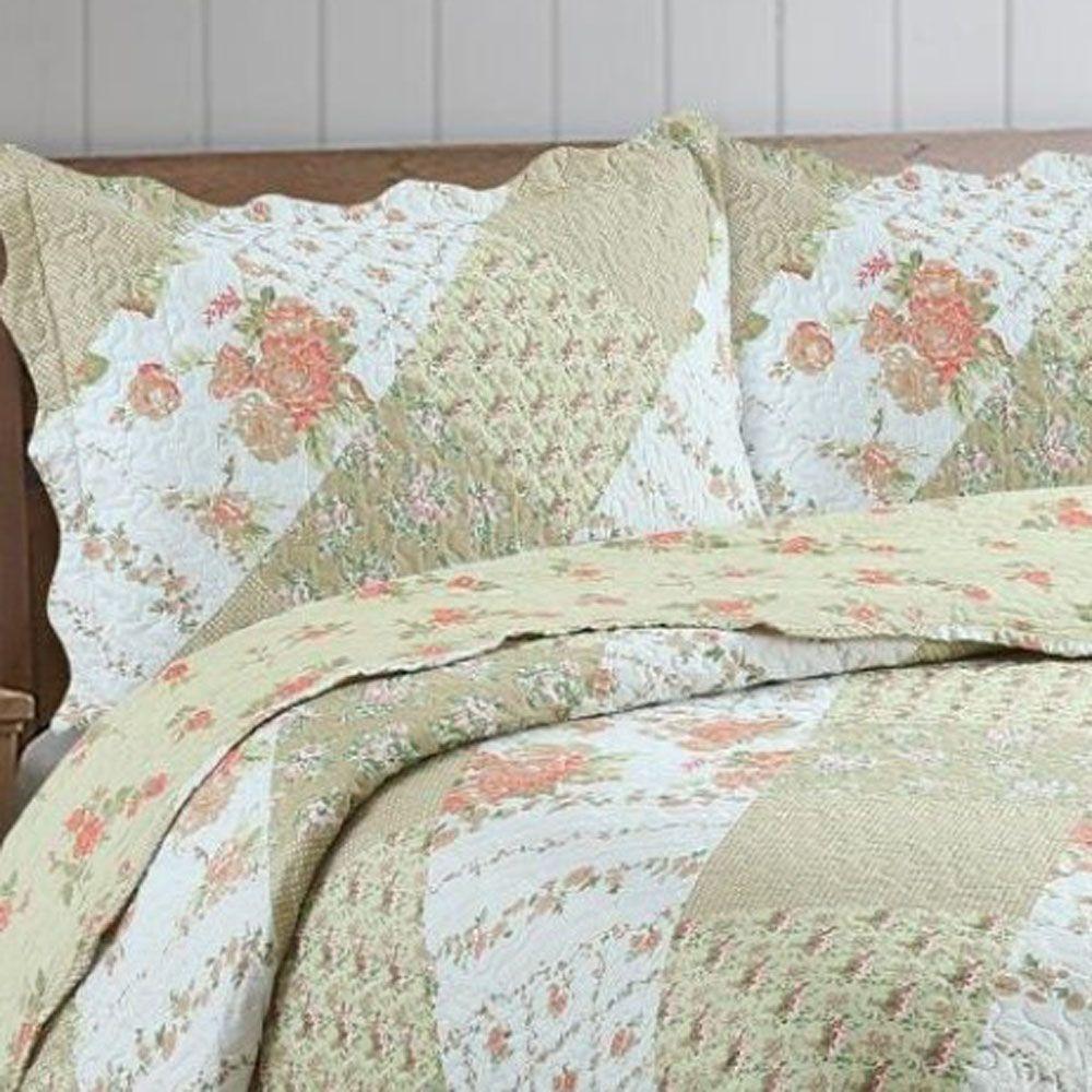 Kit Cobre Leito Colcha Mix King Estampado Dupla Face Floral 3 Peças - Jéssica - 2