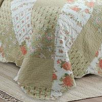 Kit Cobre Leito Colcha Mix King Estampado Dupla Face Floral 3 Peças - Jéssica - 3