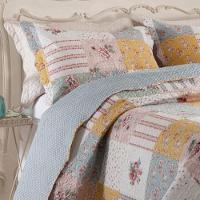 Kit Cobre Leito Colcha Mix King Estampado Dupla Face Floral 3 Peças - Luana - 2