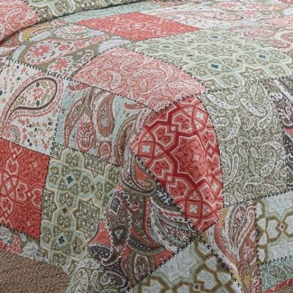 Kit Cobre Leito Colcha Mix King Estampado Dupla Face Floral 3 Peças - Eduarda - 3