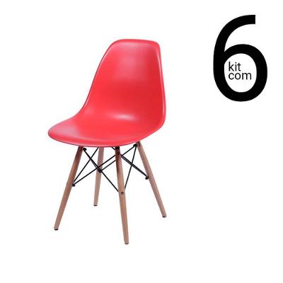 Conjunto 6 Cadeiras Eames Dsw Vermelho