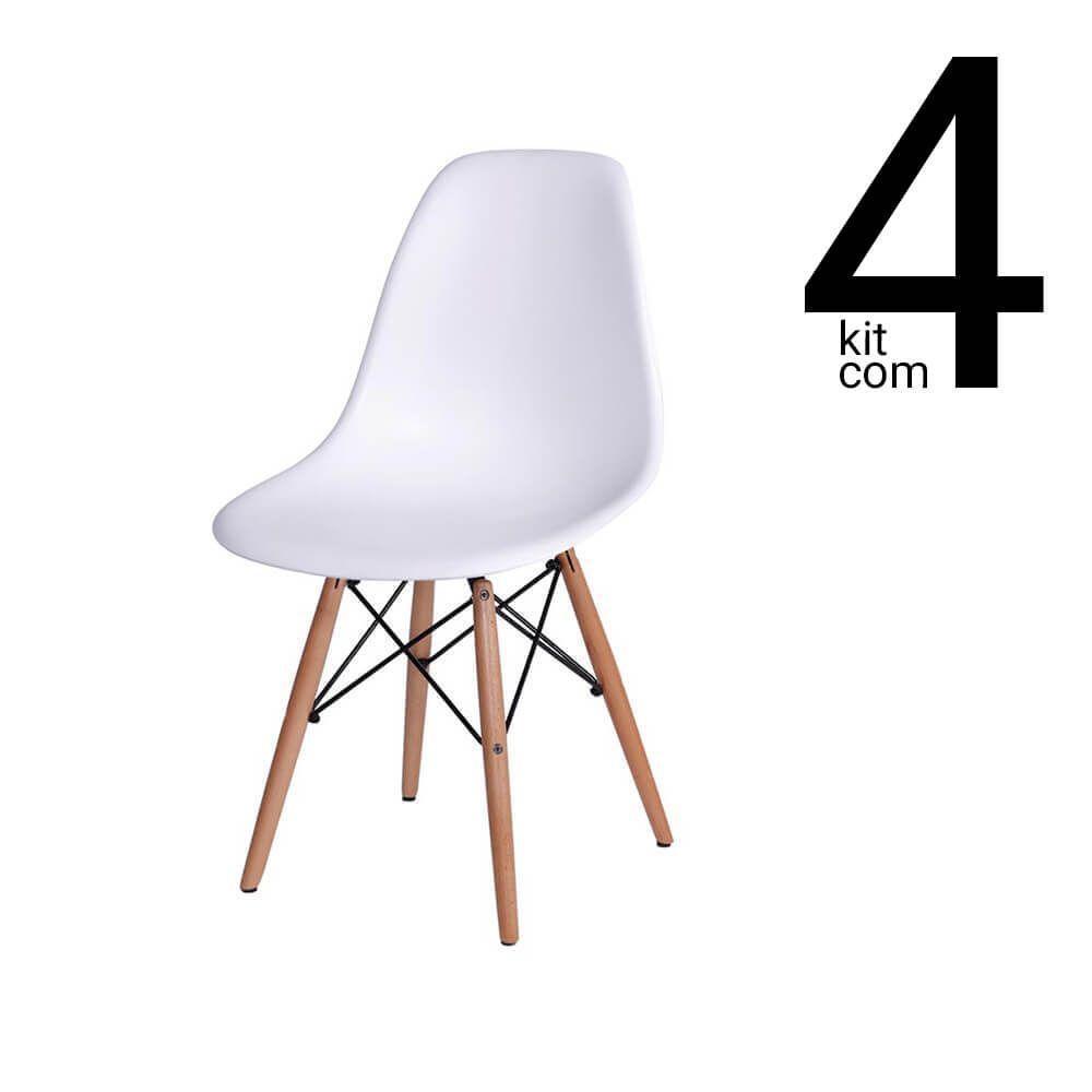 Conjunto 4 Cadeiras Eames Dsw Branca - 1