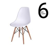 Conjunto 6 Cadeiras Eames Dsw Branca - 1