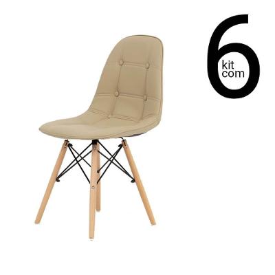 Conjunto 6 Cadeiras Eames Dsw Botonê Fendi