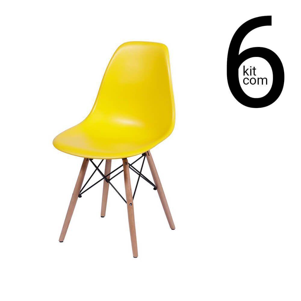 Conjunto 6 Cadeiras Eames Dsw Amarelo - 1