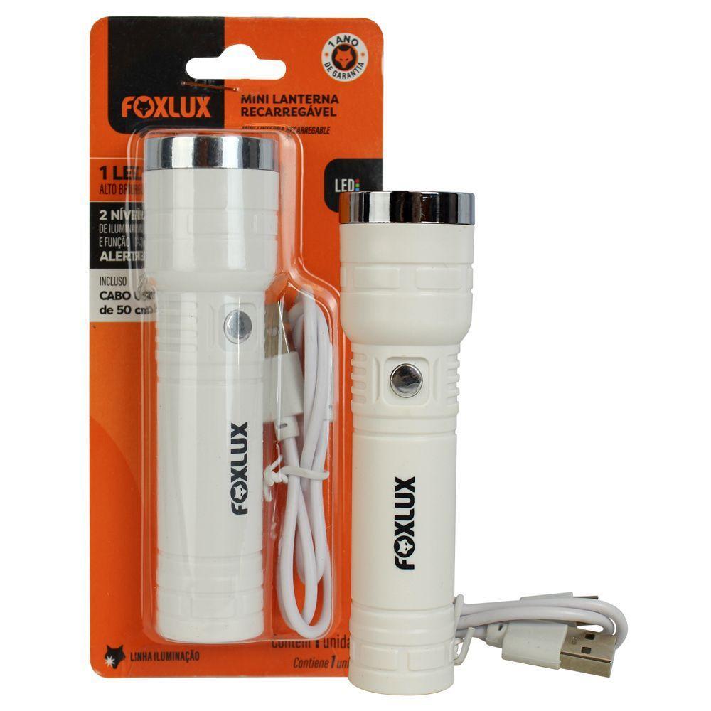 Mini Lanterna Recarregável 1 Led Com Zoom Foxlux - 4