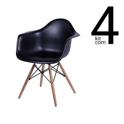 Conjunto 4 Cadeiras Eames Daw Preta
