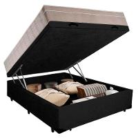 Cama Box Baú Casal Suede + Colchão Sereneprime Molas Ensacadas 138x188x69 Cor:preto - 5