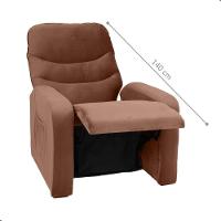 Poltrona Reclinável Para Descanso Julia Veludo Cobre - 3