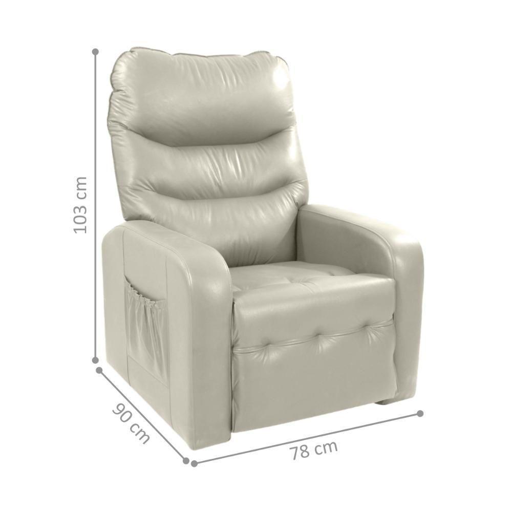 Poltrona Reclinável Para Descanso Rodes Corino Bege - 2