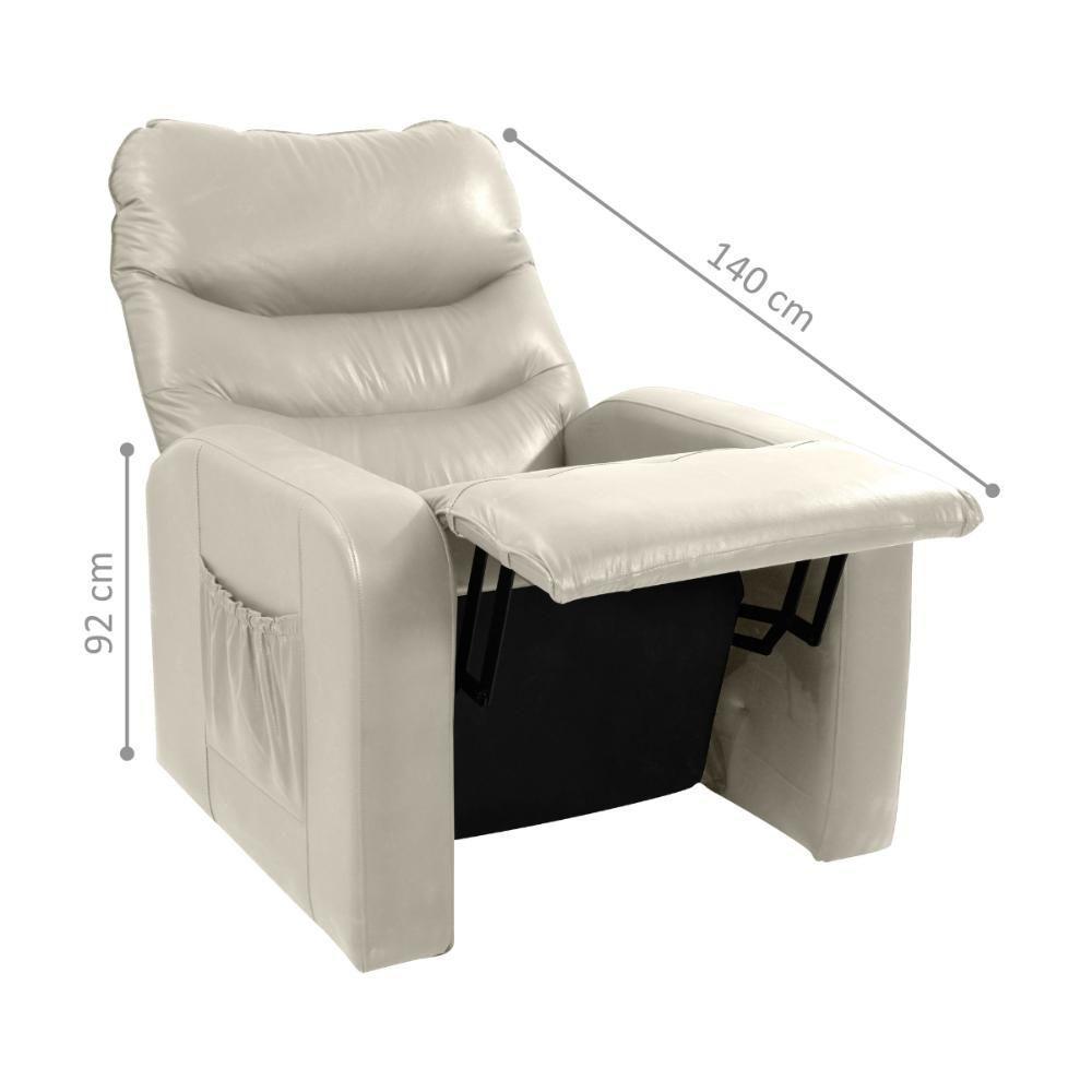 Poltrona Reclinável Para Descanso Rodes Corino Bege - 3