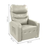 Poltrona Reclinável Para Descanso Rodes Corino Bege - 2