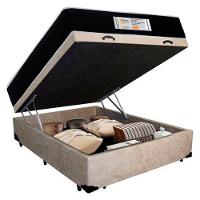 Cama Box Baú Casal Suede + Colchão Molas Ensacadas Sereneprime Sonnolux 138x188x69 Bege - 6