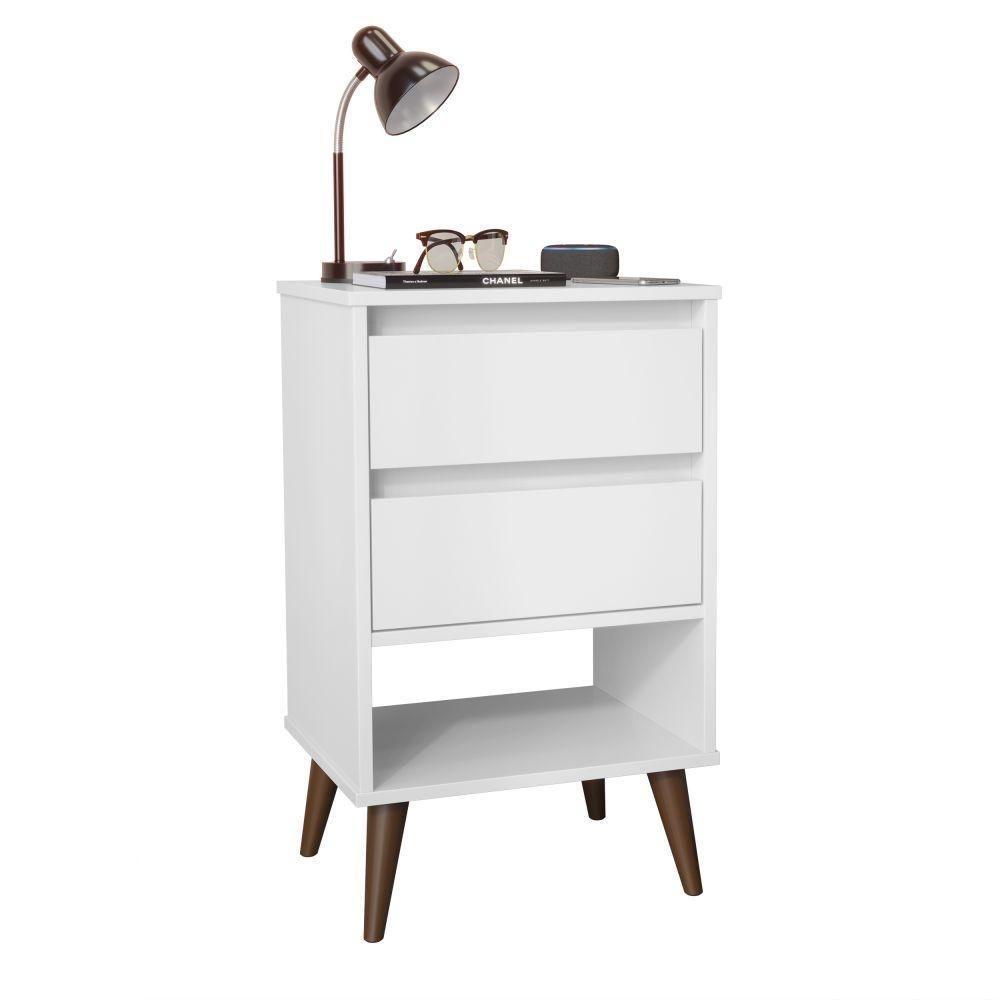 Mesa De Cabeceira Retrô Melu Branco - 3